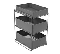Generic Organizador Deslizable Debajo del Fregadero, Estante de Acero Versátil de 3 Niveles para Artículos de Tocador y Botellas de Condimentos, Drenaje y Limpieza Rápidos, 15.2x10.6x20.9in