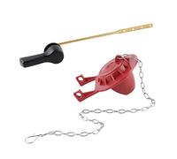 Generic Palanca de Descarga Del Inodoro con Incluye Manija Antiarañazos de Latón Cadena Sólida Válvula de Goma Suave Adecuado para Baños Públi, Negro