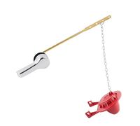 Generic Palanca de Descarga Del Inodoro con Incluye Manija Antiarañazos de Latón Cadena Sólida Válvula de Goma Suave Adecuado para Baños Públi, Plata