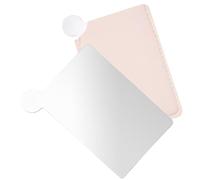 Generic Paleta de Maquillaje Espejo de Acero Inoxidable Compacta para Mezclar Bases y Sombras, Herramienta Práctica para Pruebas de Maquillaje en Movimiento