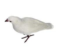 Generic Paloma Artificial en Estatua Decorativa Figurilla Animal Taxidermia de Paloma y Señuelo de Paloma con Cuerpo Realista y Artificial Adecuada, # 1 Pie blanco, tal como se describe