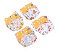 Generic Pañales Reutilizables Impermeables y Transpirables para Pañales de Tela de Bolsillo, Tamaño Ajustable para Bebés de 6,6 a 33,1 Libras, 4 Pantalones de Entrenamiento para Bebés