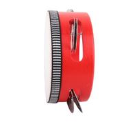 Generic Pandereta de Madera con Jingles, Sonido Nítido para Niños, Instrumento Musical de Danza (4 pulgadas rojo)