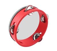 Generic Pandereta de Madera con Jingles, Sonido Nítido para Niños, Instrumento Musical de Danza (6 pulgadas rojo)