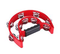 Generic Pandereta de Percusión de Doble con Múltiples Jingles de Sonido para Niños y Adultos Tamaño Azul 8,9 X 8,1 X 1, Pulgadas (rojo)