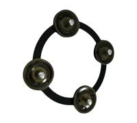Generic Pandereta de platillo de una sola fila con campanas, para actuaciones de conjunto, color negro