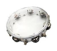 Generic Pandereta de Tambor de Mano de Percusión, Tambor de Mano Seguro, de Palmas, Educativo, Desarrollo de la Percepción Musical, Atractivo para Tocar (10 pulgadas de plata)