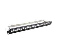 Generic Panel de conexión de red en blanco FTP de 24 puertos montado en rack de 19 pulgadas vacío 1U con bandeja para Cat 5e Cat 6 Keystone Jack modular