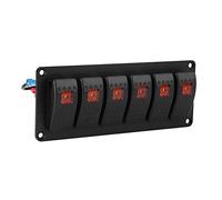 Generic Panel de Interruptor Basculante de 12-24V, 6 Entradas LED, Control Resistente Al Agua para Coche, RV, Barco, Marino (ORANGE)