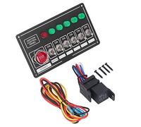 Generic Panel de Interruptor de Encendido de Carreras, 6 Controles de Palanca con Botón de Arranque del Motor para Coches de Velocidad de Potencia de 12 V, Actualización Automotriz Universal