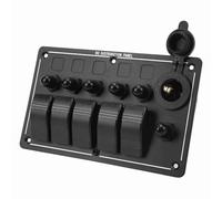 Generic Panel de Interruptor de Palanca de 5 Bandas, 12 24V, Encendido Apagado, Indicador LED Rojo de Aluminio para Coche, Camión, RV, Yate, UTV Marine IP66