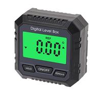 Generic Pantalla LCD Caja de Nivel Digital Medidor de ángulo Transportador Inclinómetro para Carpintería Construcción Albañilería,ABS (BLACK)