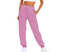 Generic Pantalones de pierna ancha para mujer, suaves y transpirables, pantalones de mezclilla acampanados para mujer, casuales y versátiles, cintura alta, pantalones de yoga para todo el día, rosa