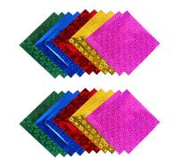 Generic Papel de Origami para Manualidades Infantiles, Papel de Bricolaje Holográfico de 15x15 Cm, 100 Hojas en 2 Paquetes, Colores Brillantes para Talleres, Decoración y Actividades