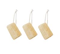 Generic Paquete de 3 estropajos naturales de lufa | Estropajos de cocina y esponjas para lavar platos | Paños de limpieza de aceite antiadherentes, color beige