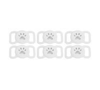 Generic Paquete de 6 Fundas para Collar de Mascotas, Soporte Antipérdida de Silicona para Rastreador GPS, Ligero para Gatos y Perros (White)