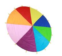 Generic Paracaídas Arcoíris para Niños, Juegos Al Aire Libre, Desarrollo de Ejercicios, Jardín de Infantes, Juguete de Tela Oxford Multicolor para Cooperación en Equipo y Actividades Físicas (3