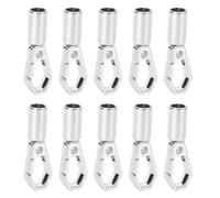 Generic Parada de Extremo de la Cuerda, Tapa del Extremo del Cable 10 Colocado 6 Mm con Tornillos para Hacer Joyas (SILVER)