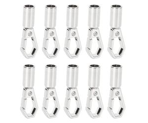 Generic Parada de Extremo de la Cuerda, Tapa del Extremo del Cable 10 Colocado 6 Mm con Tornillos para Hacer Joyas (SILVER)