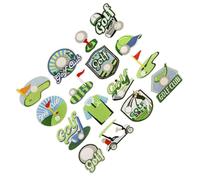 Generic Parche Bordado de Golf Verde 16 Piezas, Termoadhesivo Coser, Set de Apliques para Ropa, Pantalones, Gorras y Mochilas, Accesorio DIY para Prendas de Golf