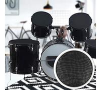 Generic Parche de Tambor Duradero de 10" Anillo de Acero Pulido Liso Malla de Nailon Piel Silenciosa para Accesorios de Batería Negro para Práctica sin Ruido Nylon + Aluminio