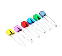 Generic Pasadores de Pañales con Bloqueo de Seguridad de Varios Colores para Pañales de Tela y Costura, Paquete de 6 Pasadores para Uso de Bebés o Adultos (6 alfileres de colores con forma de pan)