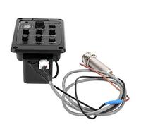 Generic Pastilla con Micrófono Mezcla Ecualizador de Preamplificador de Modo Dual para Accesorios de Guitarra Control de 4 Bandas Plástico y Metal 2,2 X 3,3 X 1,6 Pulgadas