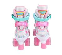 Generic Patines de Ruedas Ajustables con Iluminación con Correas de Hebilla y Soporte de Espuma Viscoelástica, Diseño Cuádruple de Balanceo Suave para Niños, Diversión y Juego Activo