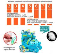 Generic Patines de Ruedas con Frenos Dobles, Equilibrio de 3 Puntos, Forro de Franela con Cuatro Rodillos para Niños, Ruedas Luminosas de Tamaño Ajustable para Jugar Al Aire para Niños (#4)