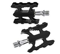 Generic Pedal de Bicicleta Plegable, Ligero, de Aleación de Aluminio, Antideslizante, para Ciclismo de Montaña y Uso Recreativo, Paquete de 2 (Black)
