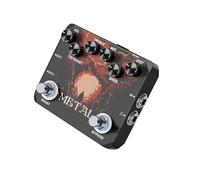 Generic Pedal de Efecto de Guitarra de Metal Sonido de Metal Vintage Años 80/90 Salida de Auriculares TREBLE/MID/BASS/BOOST/VOL/DIST para Pedal de Efecto de Guitarra Eléctrica True Bypass DC 9V