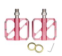 Generic Pedales de Bicicleta de Carretera de Montaña, Pasadores Antideslizantes de Triple Rodamiento Livianos, Pedales Universales de Aleación de Aluminio, 10 Pasadores para un Agarre Seguro, (Pink)