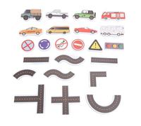 Generic Pegatinas de Juguete de Baño para Niños, Juego de Rompecabezas de Ciudad en Miniatura, Material EVA Seguro con Bolsa de Malla con Ventosa, para Bebés y Niños Pequeños