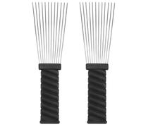 Generic Peine Desenredante sin Tirones de Acero y Plástico para Peluquería Profesional, 2 Piezas, Adecuado para Peinar y Desenredar Cabello Mojado o Seco en Salones de Belleza
