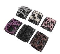 Generic Peine Mágico Elástico para el Cabello, Prácticos Clips Dobles, Paquete de 6 para Varios Peinados, Seguros y Cómodos, Clips Elásticos para Cabello Grueso, Morado, Beige, café, Rosa, Plateado