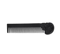 Generic Peine para el Cabello con Patrón de Calavera de Aleación de Zinc de Bolsillo, Antiestático, Alisador de Dientes para Hombres, Peine Portátil Elegante para Dar Forma Al Bigote para Uso (BLACK)