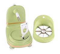 Generic Pelador de Manzanas con Manivela, Diseño Seguro y Eficiente y Cortador de Frutas para el Hogar, Cocina, Acero Inoxidable PP (verde claro)