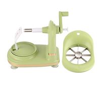 Generic Pelador de Manzanas con Manivela, Máquina Peladora de Frutas de Acero Inoxidable para Cocina, Herramienta para Pelar Manzanas Fácil de Usar para Frutas Redondas de Manzana, PP y Acero (verde