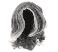 Generic Peluca Corta Rizada Gris para Mujer Mayor, Peluca Sintética Cobertura Total, Ajustable y Ligera, Adecuado para Cosplay, Fiesta de Halloween y Disfraz de Abuela