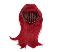 Generic Peluca Larga y Recta en Color Rojo, 18,5 Pulgadas con Peines Delanteros y Traseros Resistentes Al Viento, Ideal para Estudiantes de Peluquería