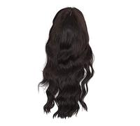 Generic Peluca Negra con Flequillo, Fibra de Cosplay de Cosplay de Dama de Moda Pelucas Sintéticas de Larga y Rizada Fibra Sintética de 66 Cm de 66 Cm de Mujeres Negras para Niñas para Fiestas