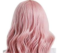 Generic Pelucas Onduladas Cortas y Rizadas Ajustables para Mujer en Rosa para Disfraces, Carnaval y Halloween