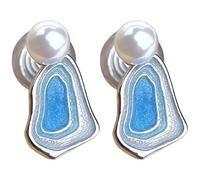 Generic Pendientes incomparables para mujer, color azul francés, diseño único