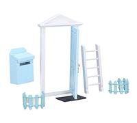 Generic Pequeña Puerta de Hada de los Dientes de Madera, Casa de Muñecas Vívida, Puerta de Madera en Miniatura para Casa de Muñecas 1:12, Atractivo Compañero de Hogar, Material de Abedul (Blue)