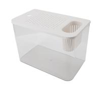 Generic Pequeño Pecera, Acuarios de Pescado Beta de Escritorio Mini Cazón de Pescado Plástico Paisajismo Acuarium Inicio Ki Cazón de para Casa, Oficina, Habitación, Escritorio Decorativo, (White)