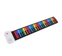 Generic Piano de Juguete Enrollable con Sonido Realista de 49 Teclas para Niños, Piano de Mano Electrónico para Principiantes para Uso Doméstico y de Viaje (Teclas de colores)