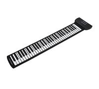 Generic Piano de Mano Recargable de Silicona Plegable de 61 Teclas con Función de Enseñanza para Principiantes Piano con Teclado Electrónico Portátil para Viajes y Práctica Negro
