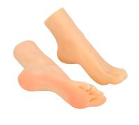 Generic Pie Falso, 1 par de Pies Falsos Modelo de Pie de Silicona Incorporado en el Hueso de los Pies Suaves de los Pies del maniquí para Practicar Joyas de Pintura Manicura Práctica de