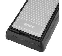 Generic Piedra de Afilar de Diamante de Grano 400 y 1000 Piedra de Afilar de Doble Cara Premium para Cuchillos de Cocina con Diseño de Orificio Ovalado y Base Antideslizante de Silicona