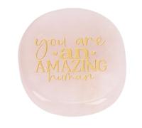 Generic Piedra de Cristal de Bolsillo para el Pulgar, Inspiradora para la Motivación Diaria y el Apoyo Familiar, Pequeño Regalo de Piedra Grabada para Mujeres, Rosa
